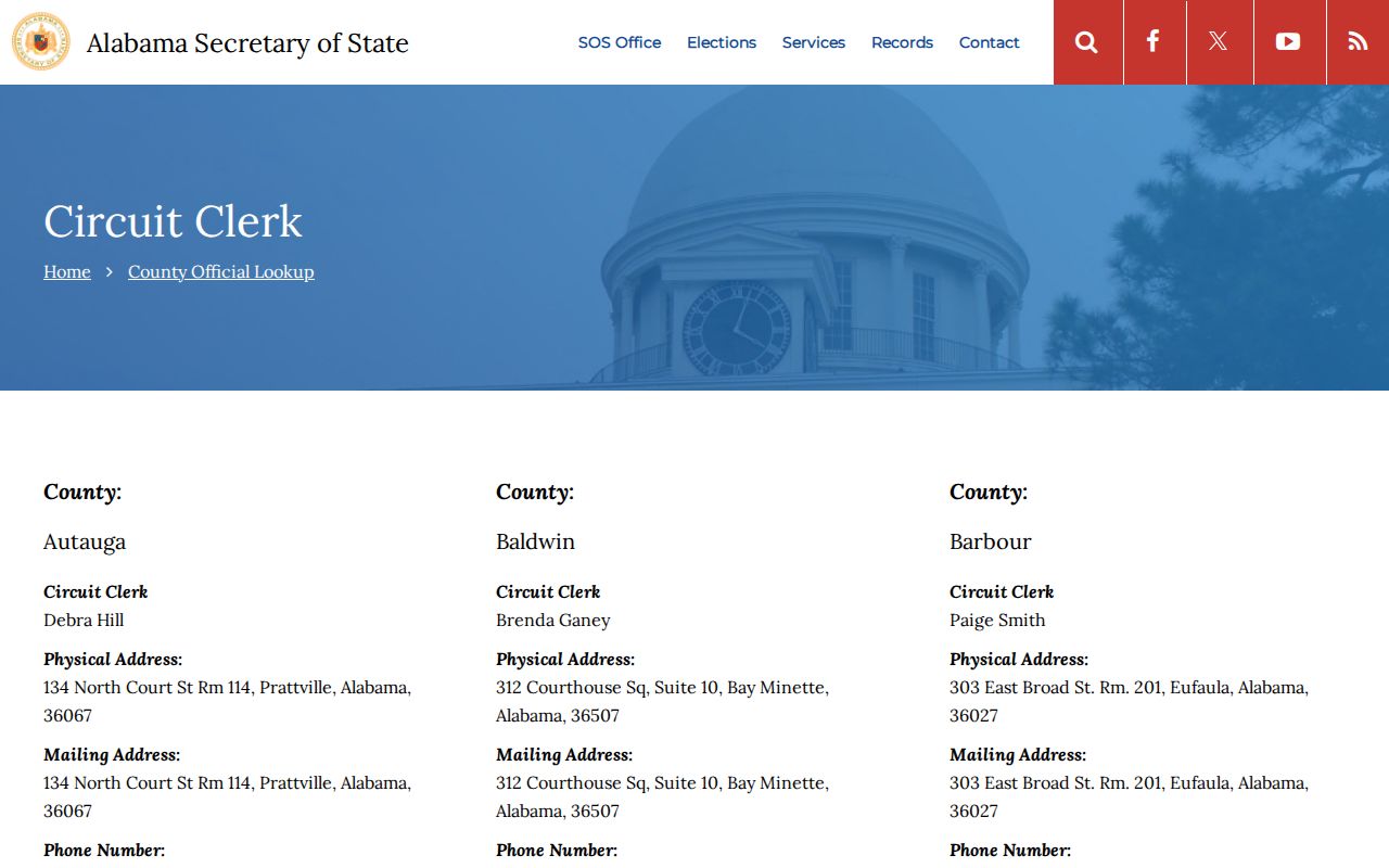 Greene County court docket Circuit Clerk directory
