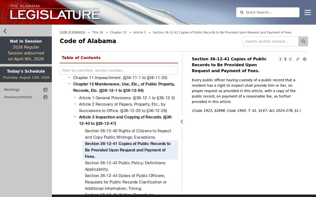 Eutaw court docket public copy and payment provision